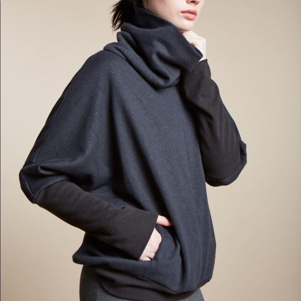 Vaute Couture sweatshirt with cowl neck, black, XS